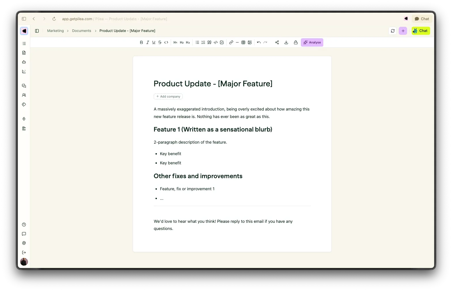 Templates can be pretty straightforward, and are easy to update.
