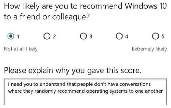 How likely are you to recommend Windows 10 to a friend or colleague?“ :  r/Windows10